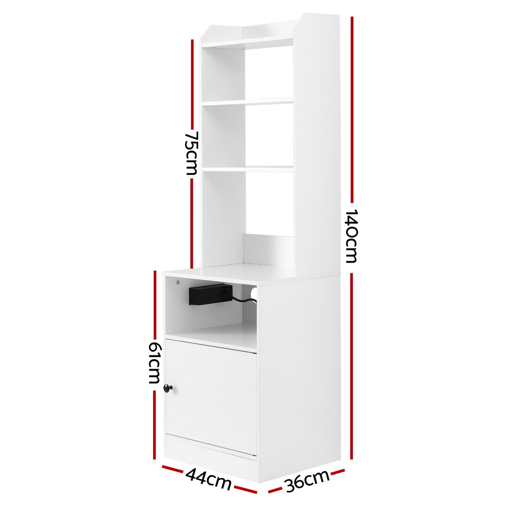 Artiss Bedside Table Nightstand with Charging Station view 4