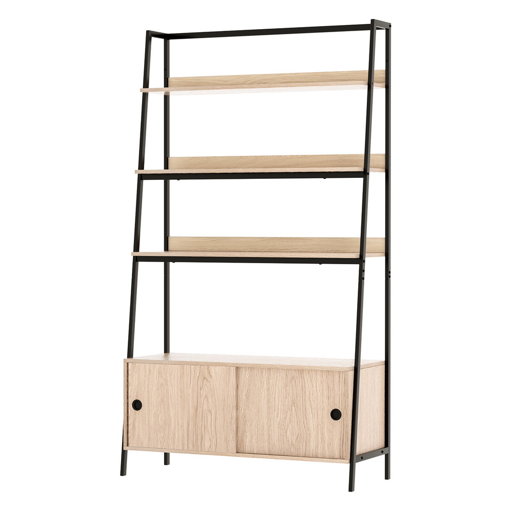 Artiss Mira 5-Tier Cube Bookshelf Oak view 3