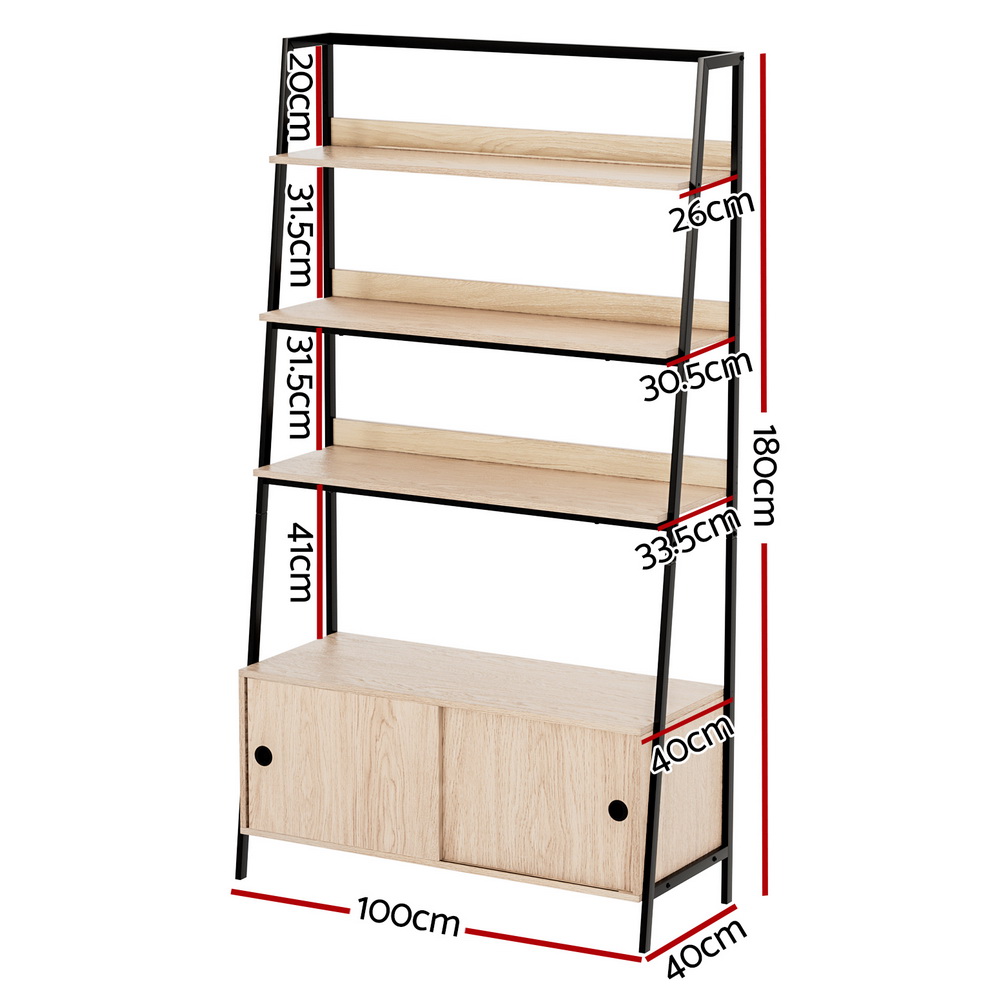 Artiss Mira 5-Tier Cube Bookshelf Oak view 4