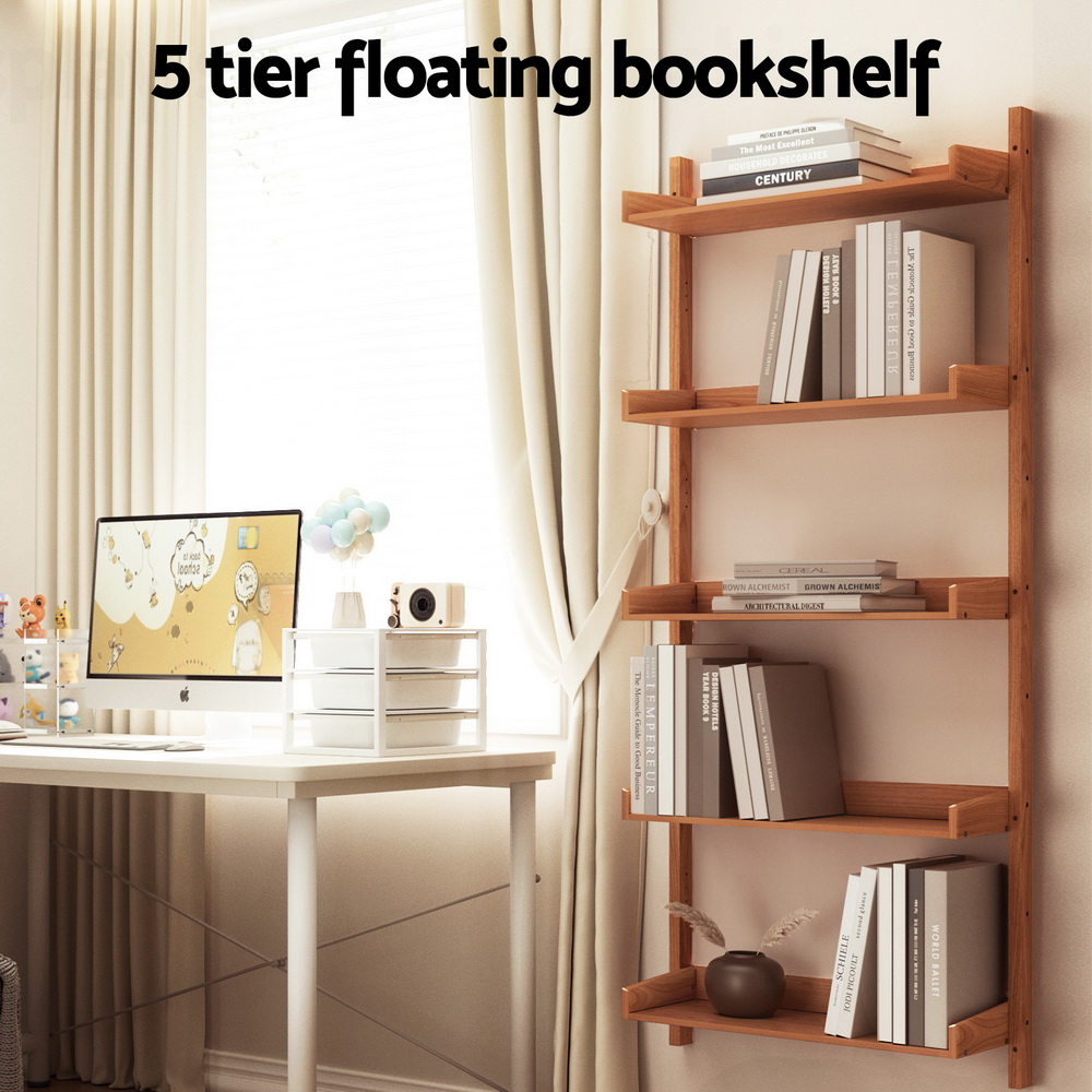 Artiss Capiz Floating Shelf Oak view 4