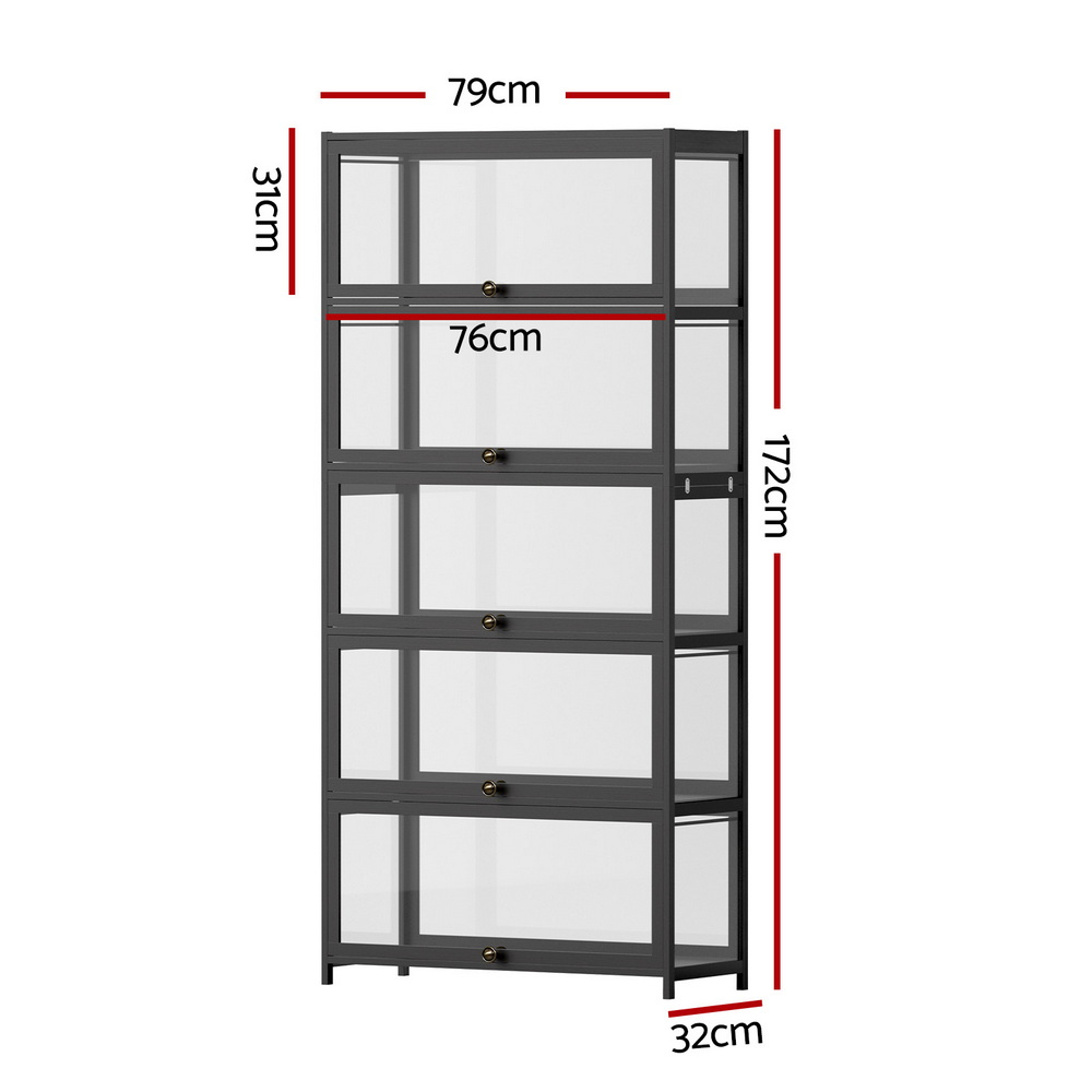 Artiss 5-Tier Acrylic Display Cabinet in 2 Colours view 3