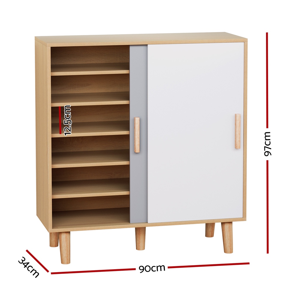 Artiss Lucas Shoe Cabinet with Sliding Doors, 30 Pairs view 4