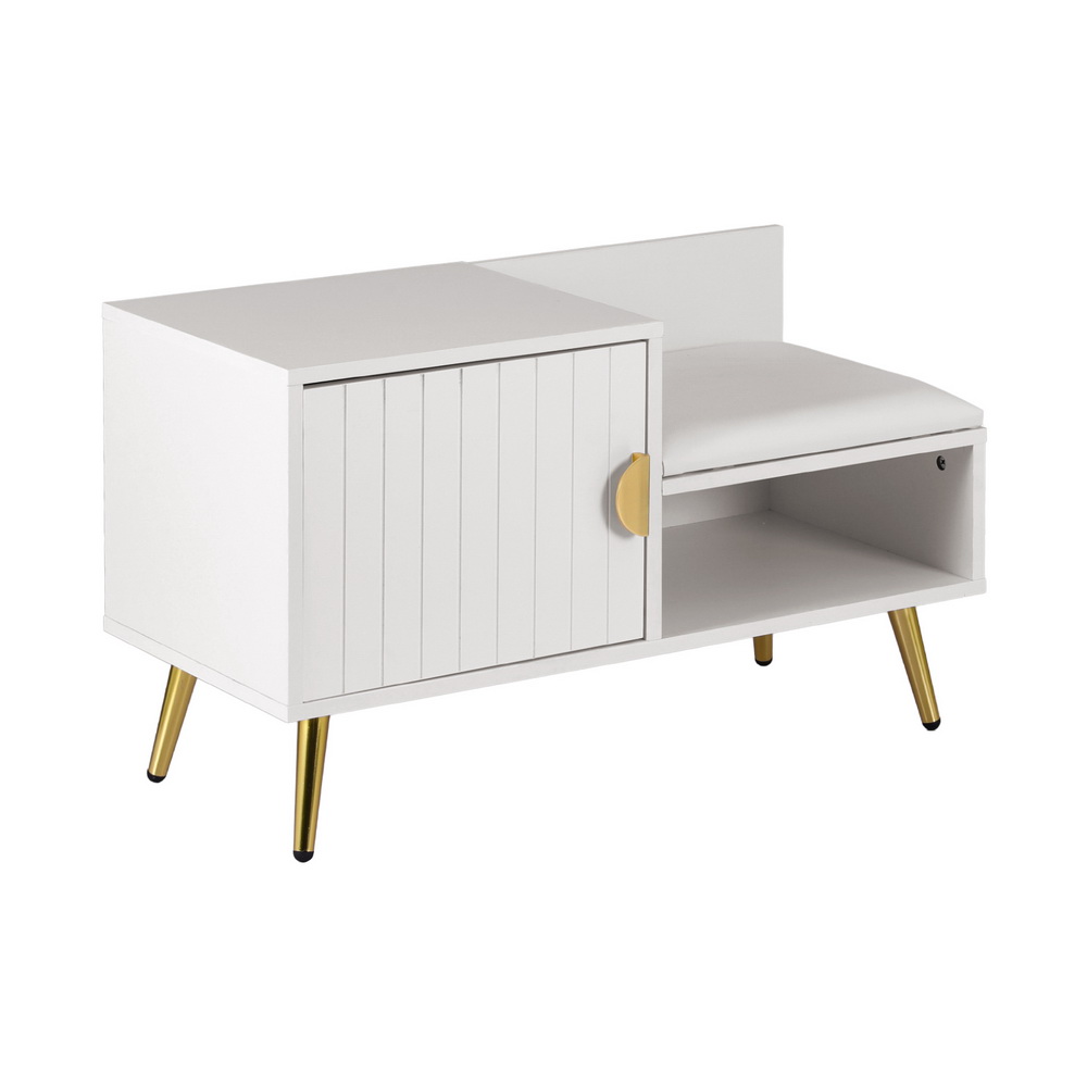 Artiss Shoe Rack Cabinet Bench 6 Pairs White view 3