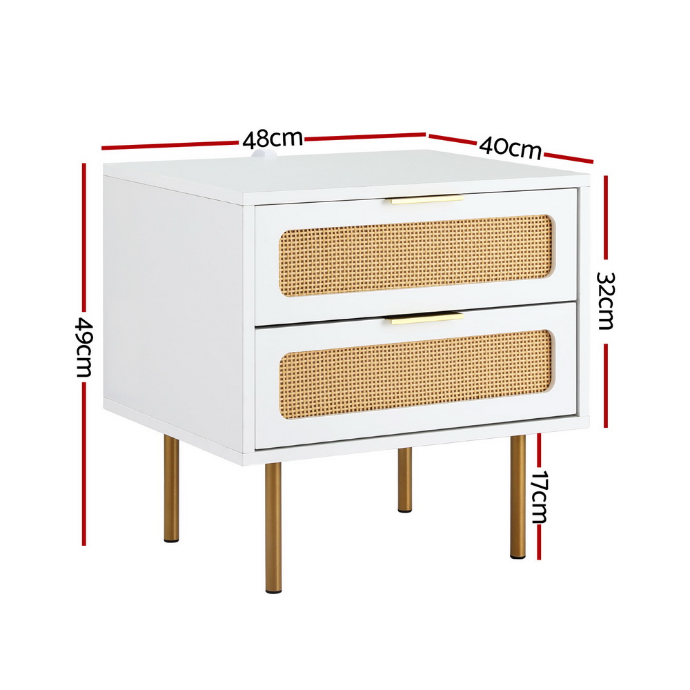 Artiss Bedside Table with 2 Storage Drawers view 2