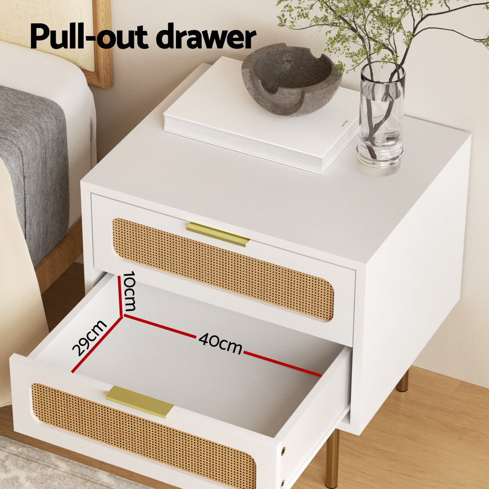 Artiss Bedside Table with 2 Storage Drawers view 4