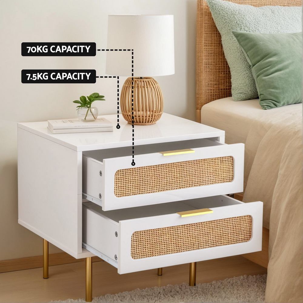 Artiss Bedside Table with 2 Storage Drawers view 5