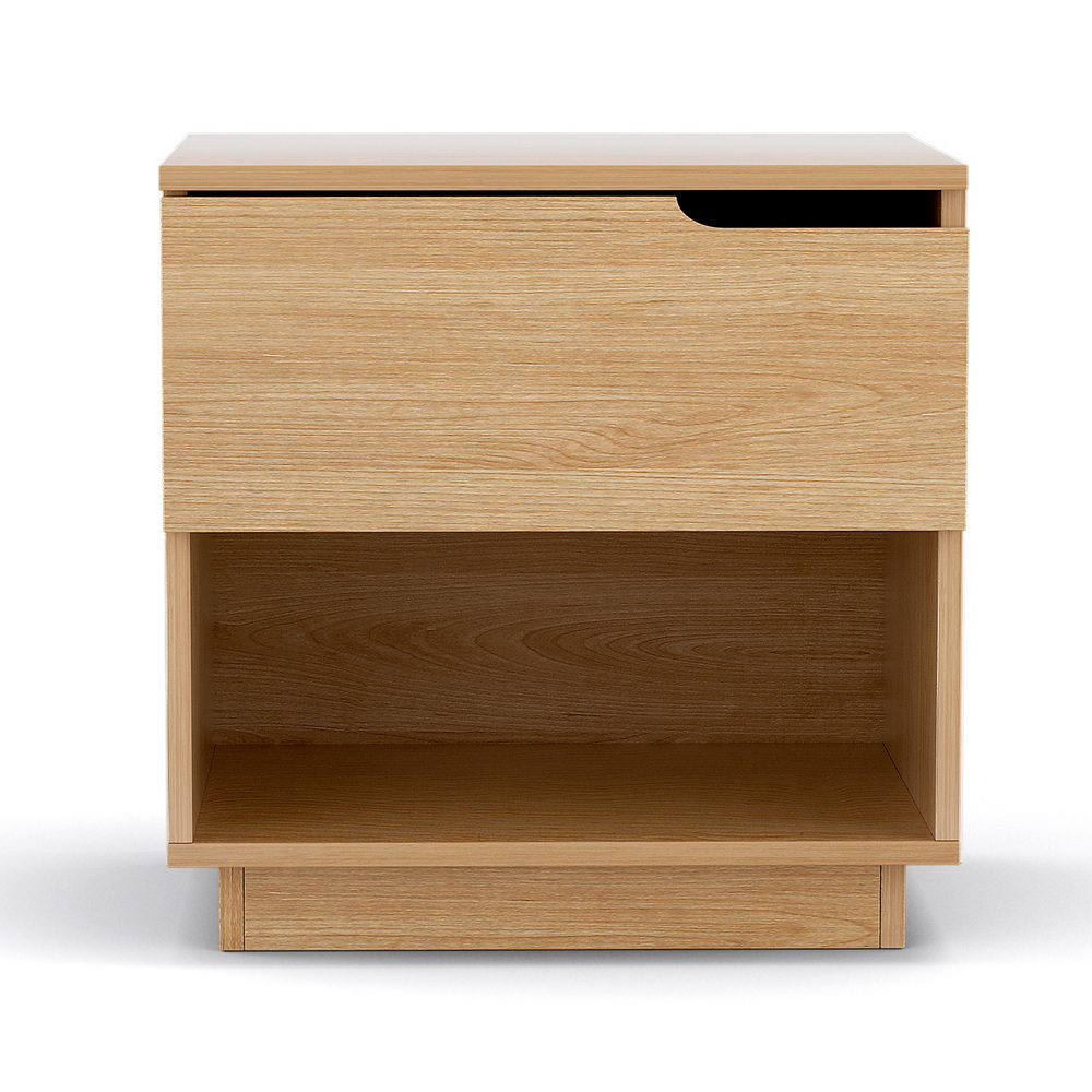 Artiss Pine Bedside Table with Drawer and Shelf view 3