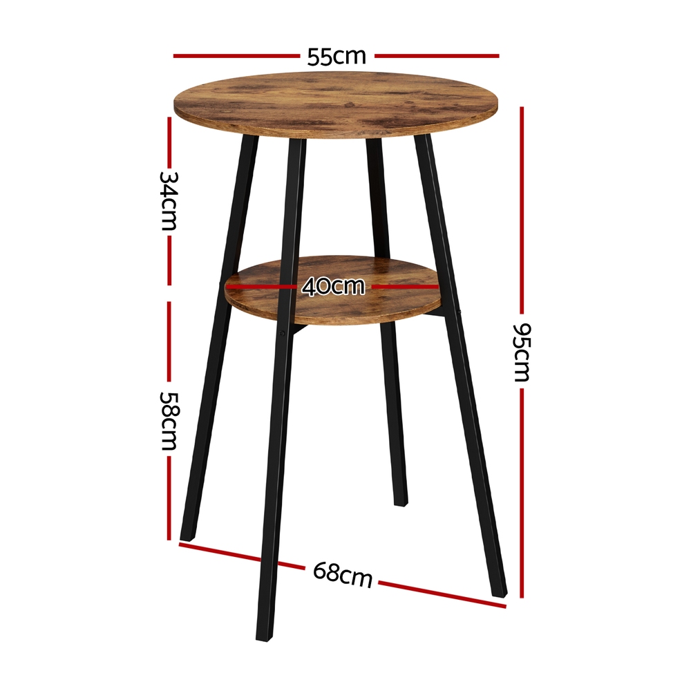 Artiss Industrial Bar Table 2-Tier Organiser Weather Resistant view 2