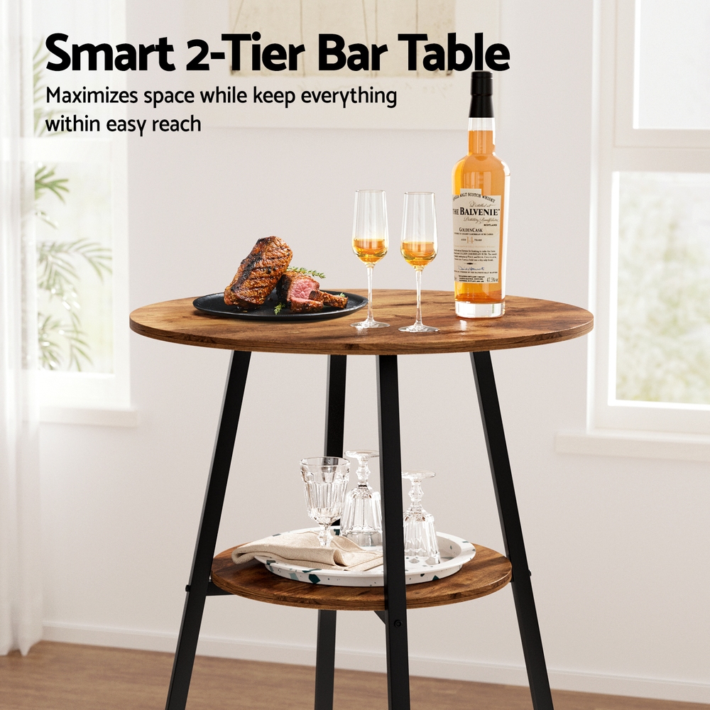 Artiss Industrial Bar Table 2-Tier Organiser Weather Resistant view 4