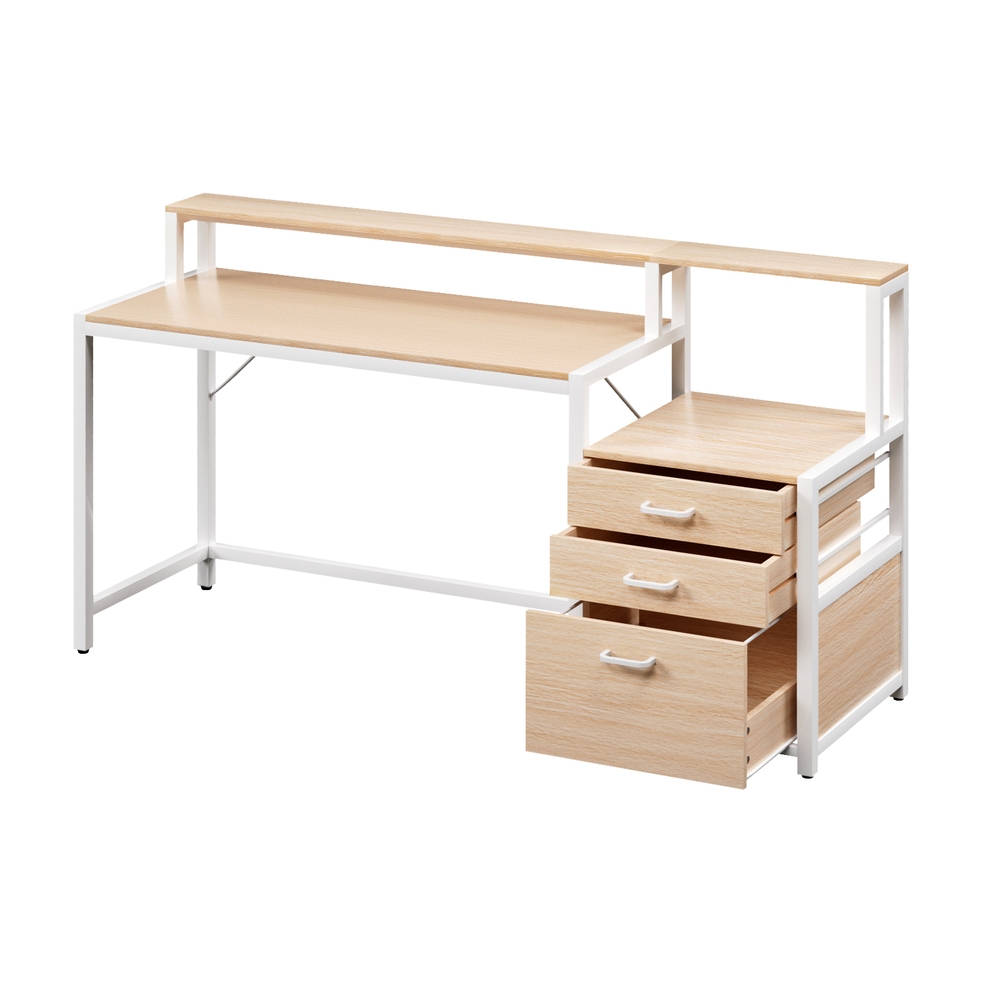 Artiss 160cm Computer Desk with Drawers and Shelf in 2 Colours