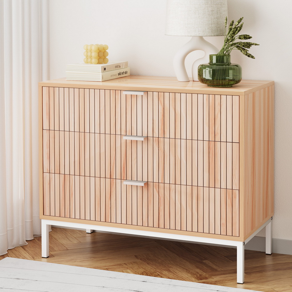 Artiss LURA 3 Chest of Drawers, Pine