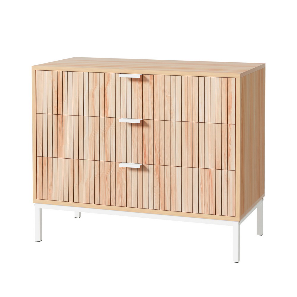 Artiss LURA 3 Chest of Drawers, Pine view 3