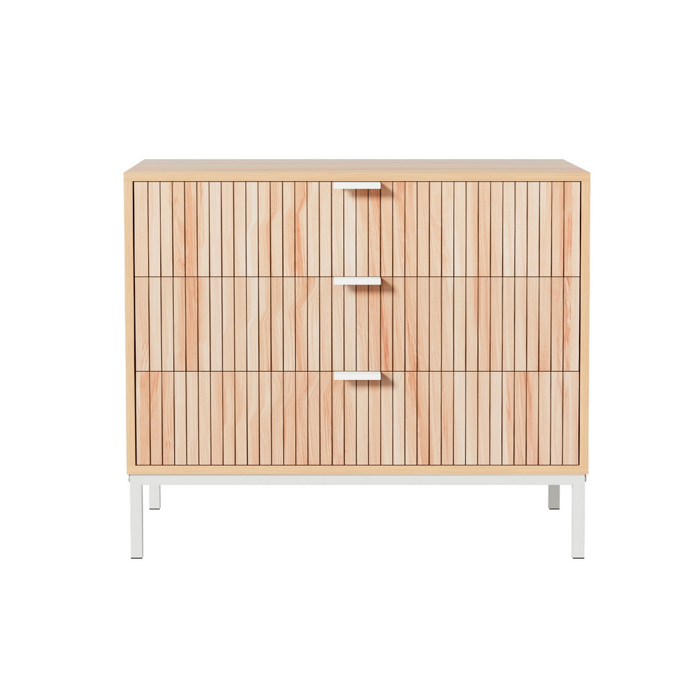 Artiss LURA 3 Chest of Drawers, Pine view 5