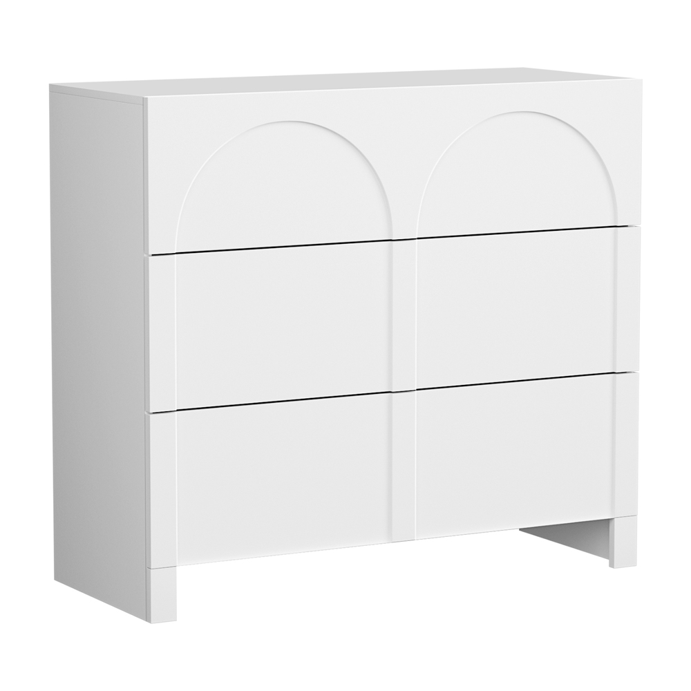 Artiss 3 Chest of Drawers Concave Lowboy, White