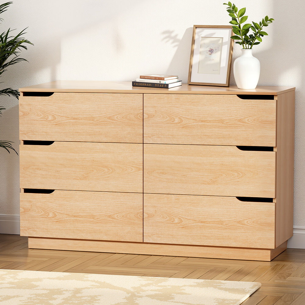 Artiss 6 Chest of Drawers Dresser Table, Pine