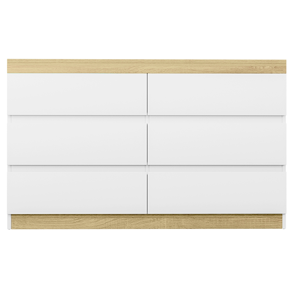 Artiss 6 Chest of Drawers Cabinet Tallboy, Two-Tone White view 3