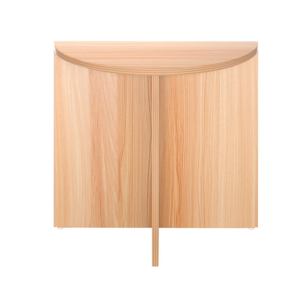 Artiss Elva Semi-Circle Pine Coffee Table 48cm view 3
