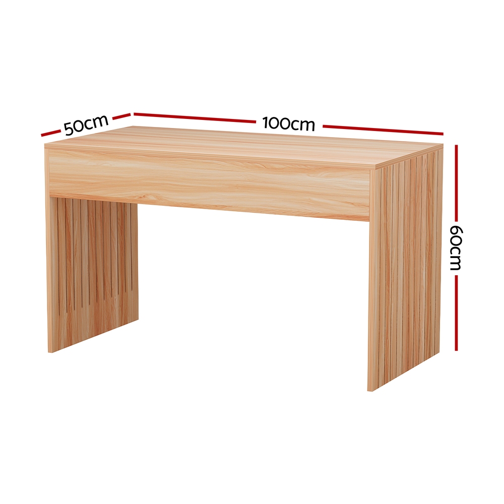 Artiss Fluted Rectangle Coffee Table 100cm view 2