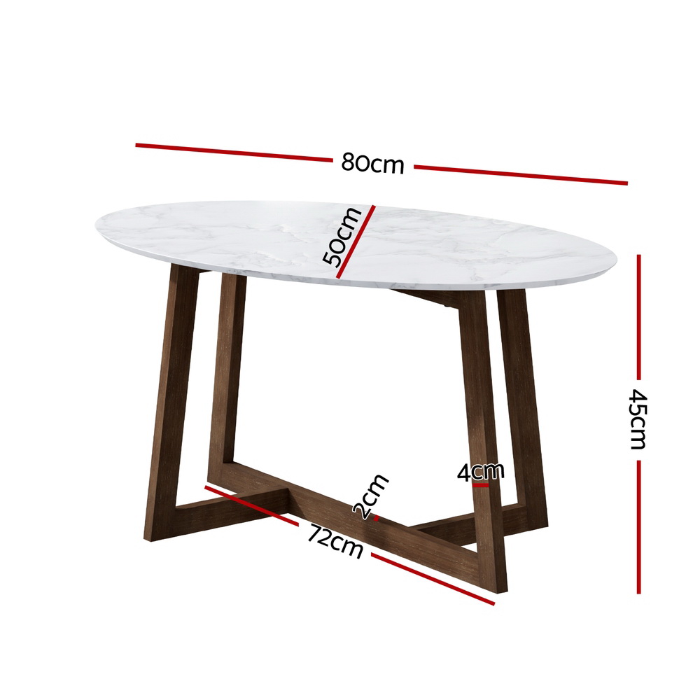 Artiss Oval Marble Effect Coffee Table view 2