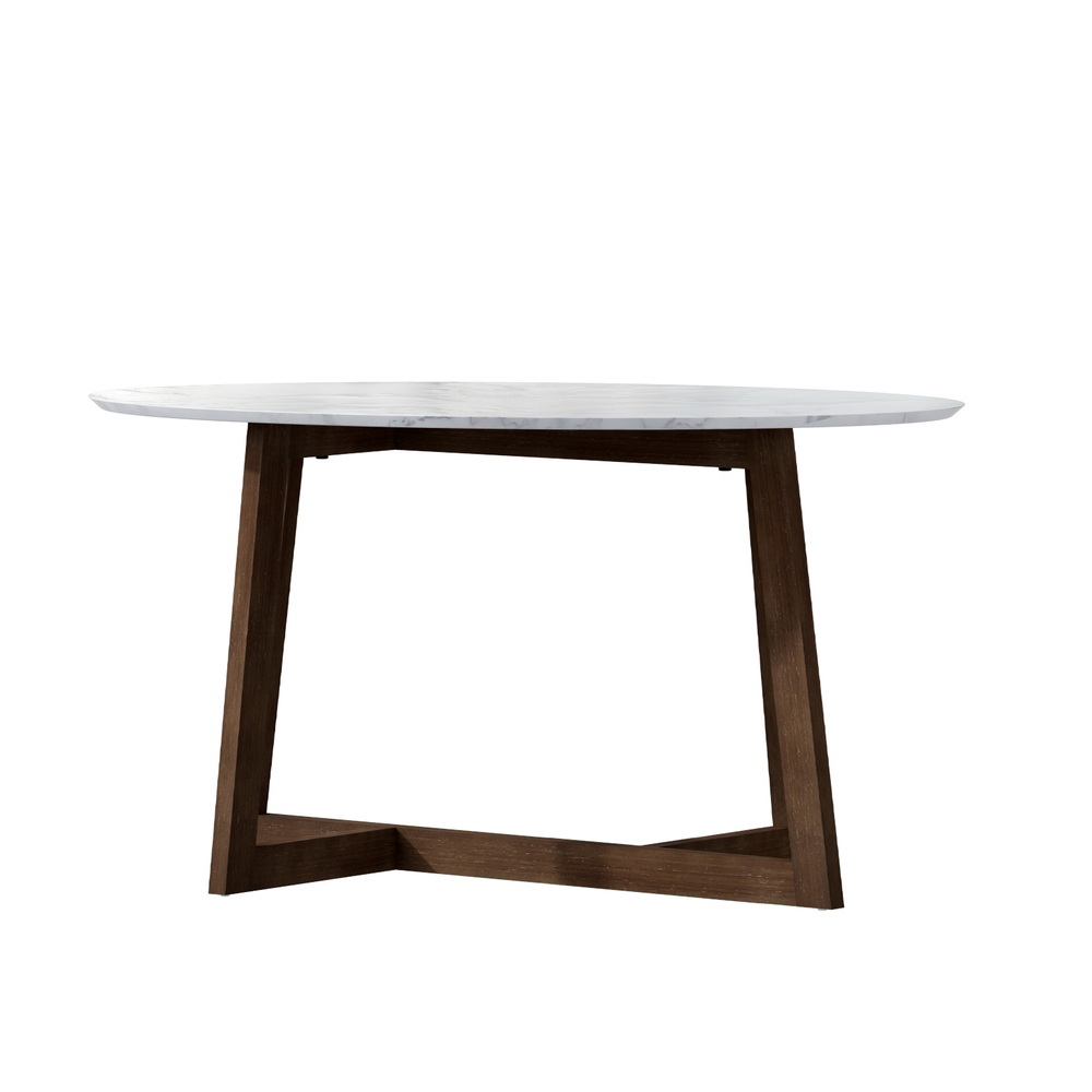 Artiss Oval Marble Effect Coffee Table view 3