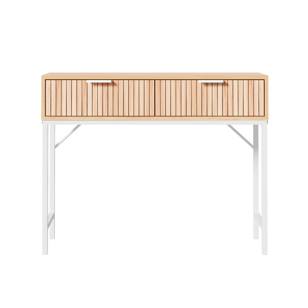 Artiss Fluted Console Table 2 Drawers 92cm view 5
