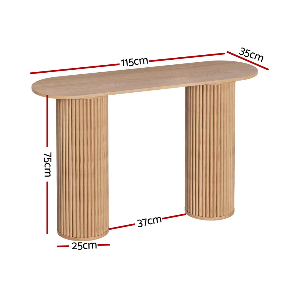 Artiss Blake Oval Pine Console Table 115cm view 4