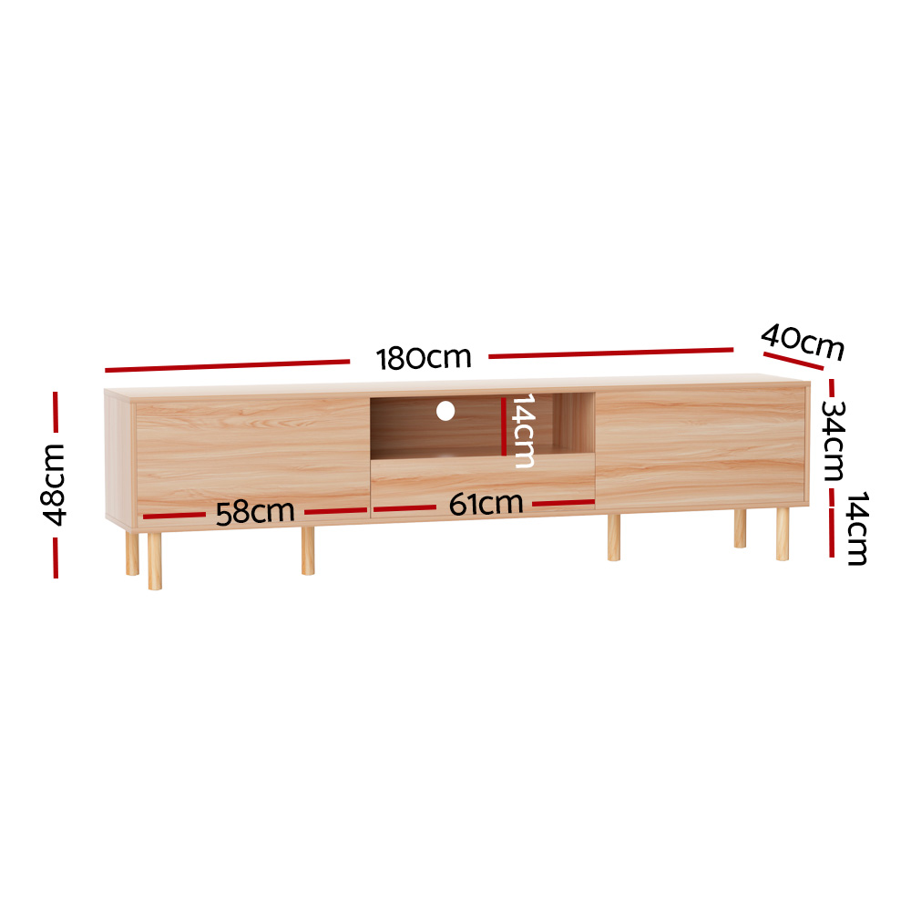 Artiss Wooden TV Cabinet with Display Shelf 180cm view 4