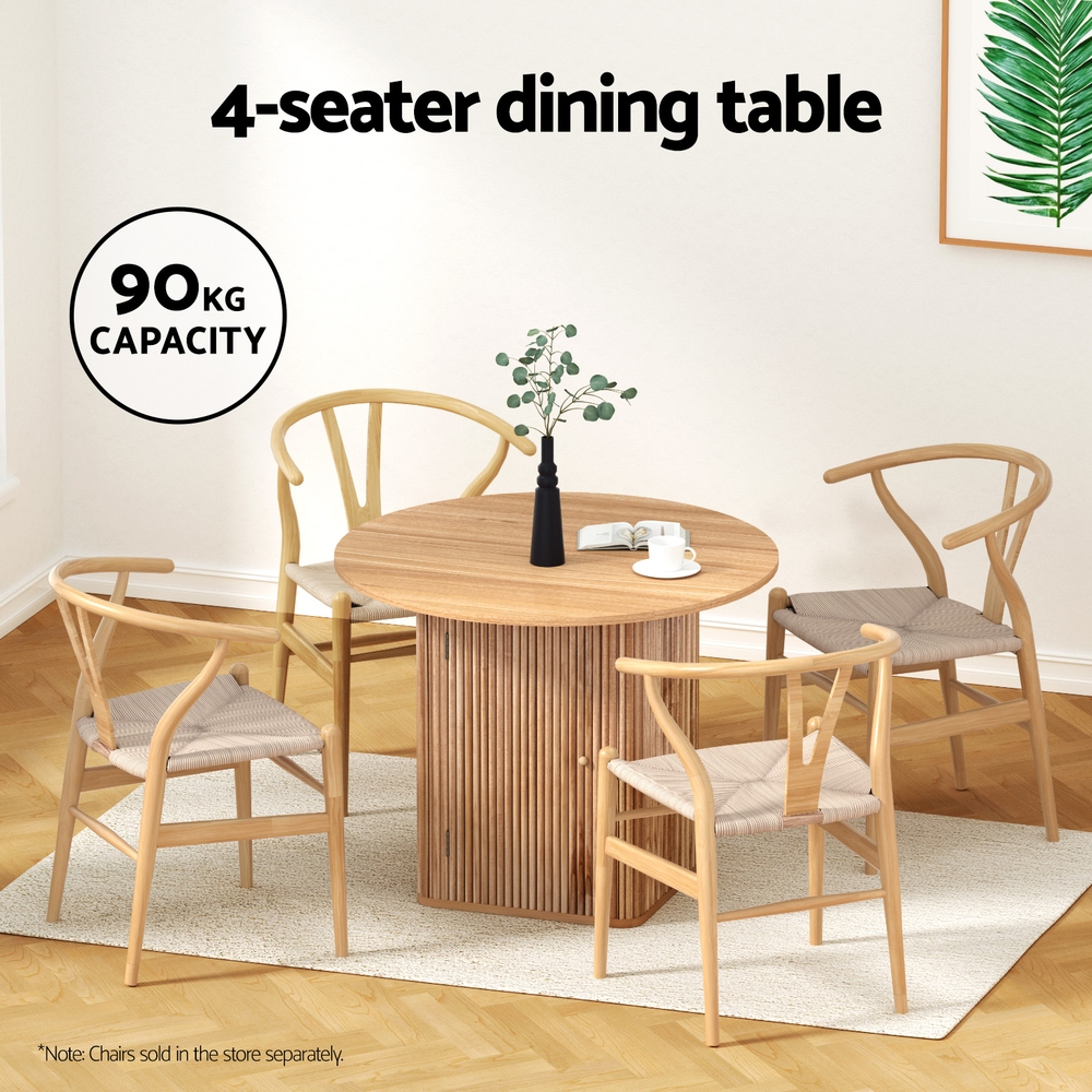 Artiss 1m Dining Table with Storage Base view 4
