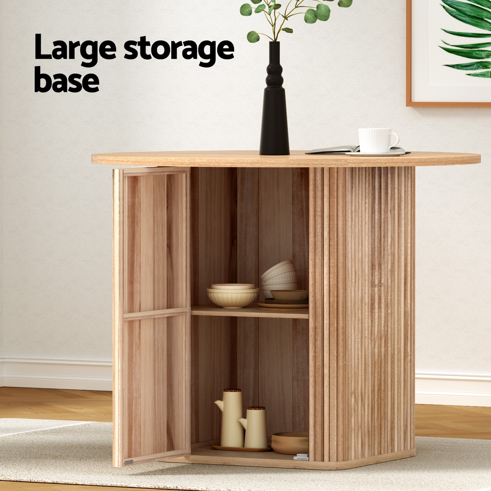 Artiss 1m Dining Table with Storage Base view 5