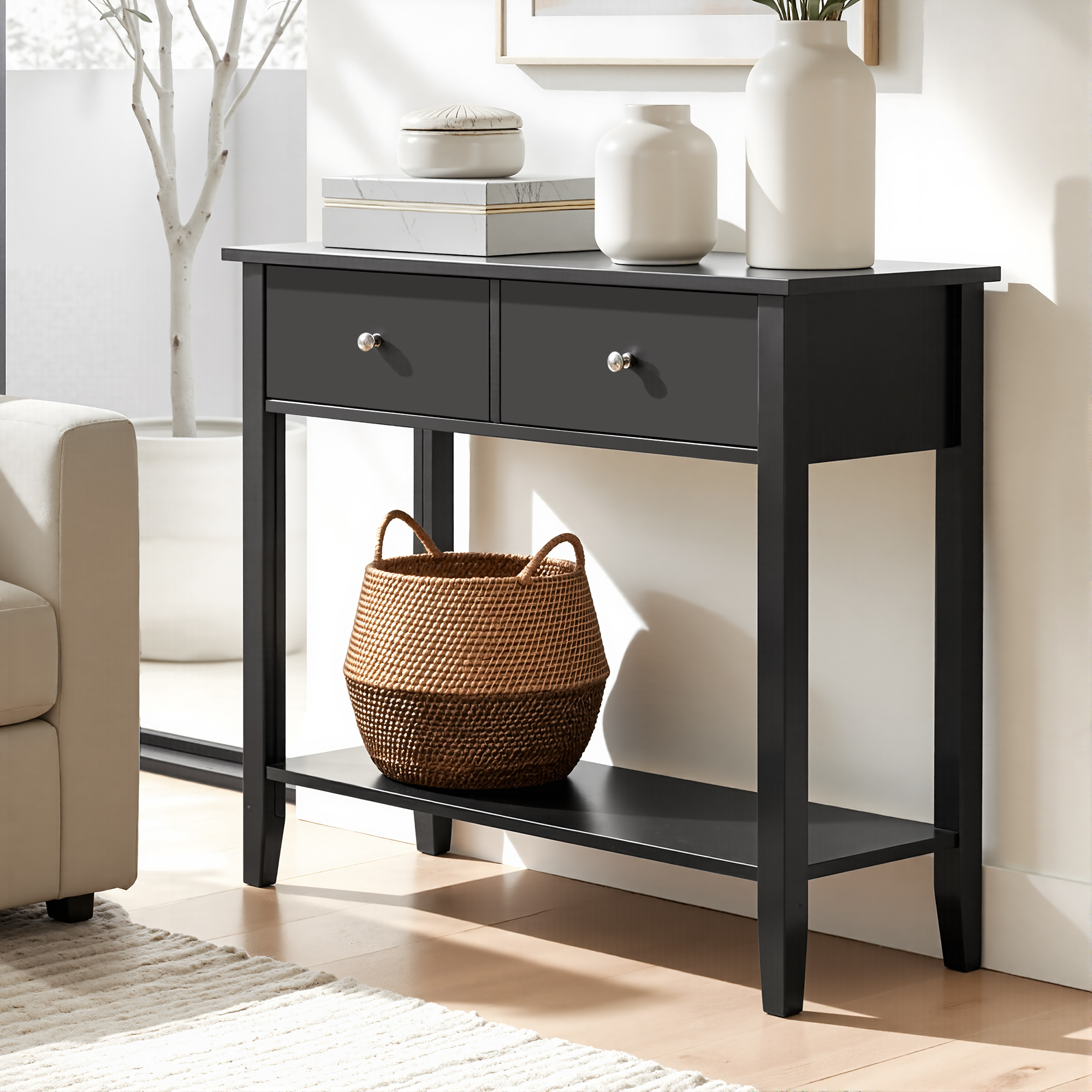 Artiss Black Console Table in 2 Styles