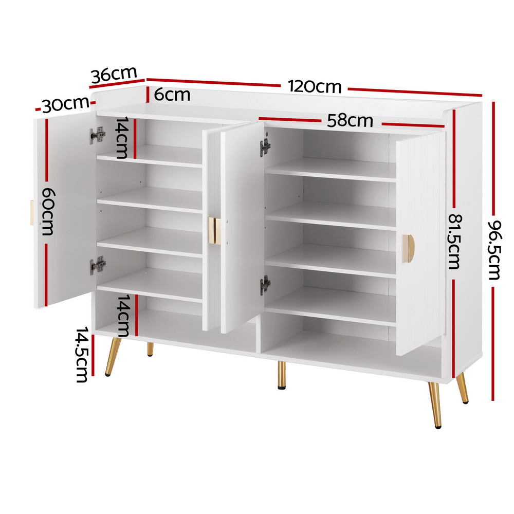 Artiss 5-Tier Shoe Rack Cabinet 30 Pairs White view 4