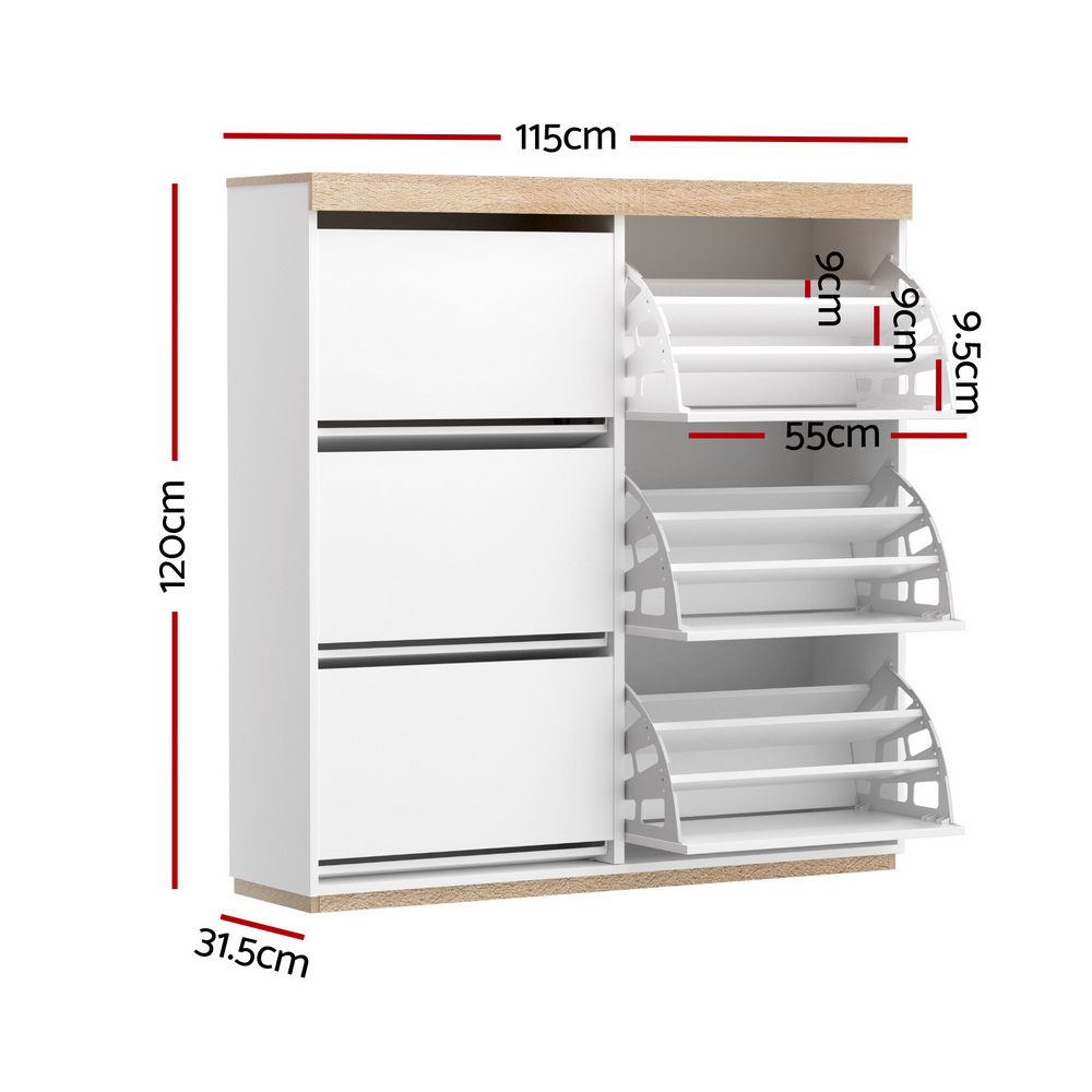 Artiss 3-Tier Shoe Rack Cabinet 45 Pairs White view 4