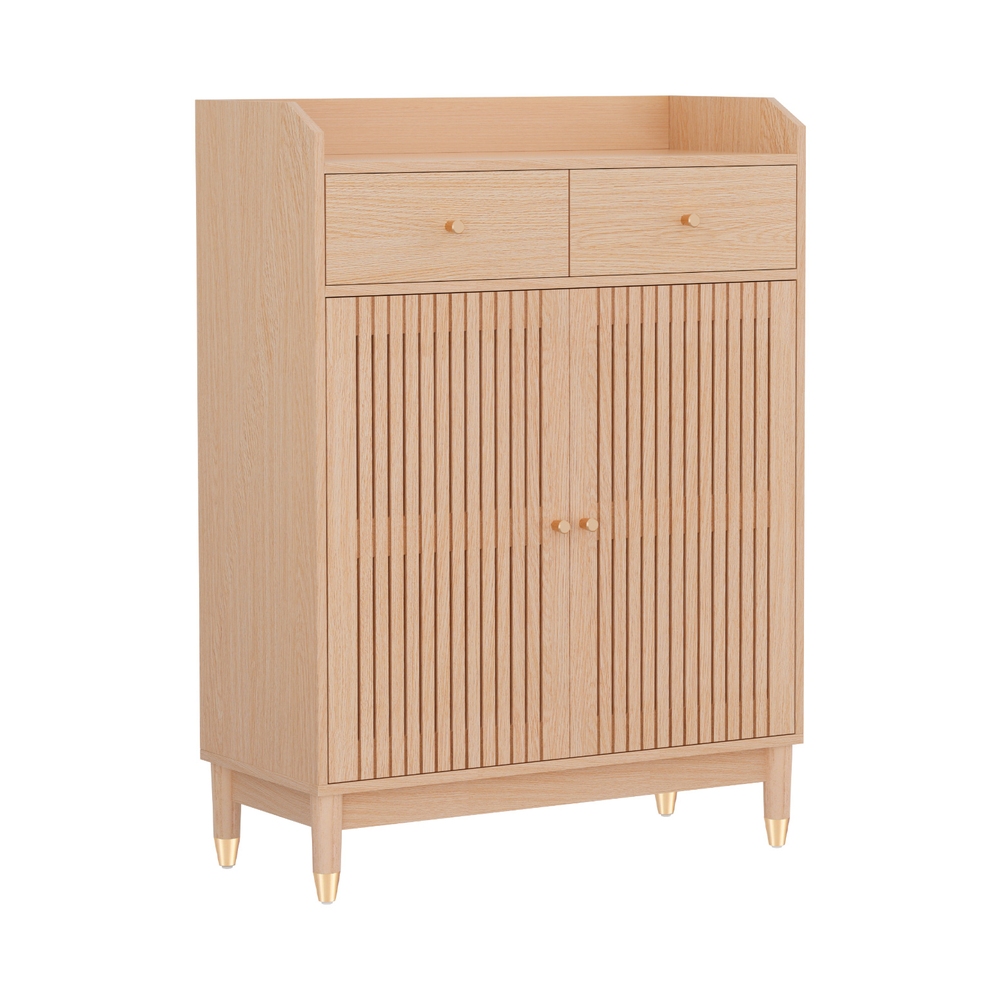Artiss Shoe Rack Cabinet 4-Tier 16 Pairs Pine view 3