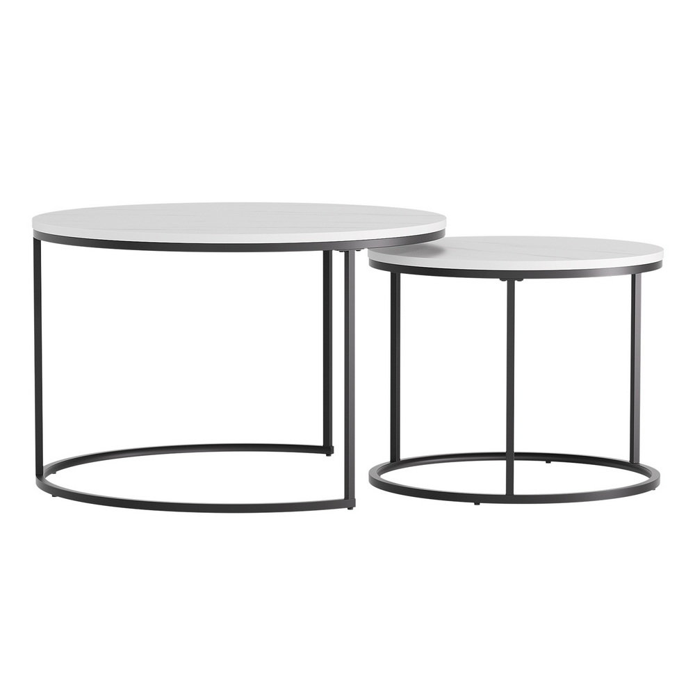 Artiss Nesting Coffee Table Set of 2 Marble Effect view 3