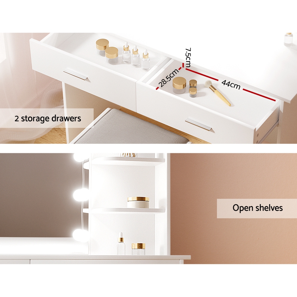Artiss Dulcea Dressing Table Set with Stool, 10 LED Bulbs view 5