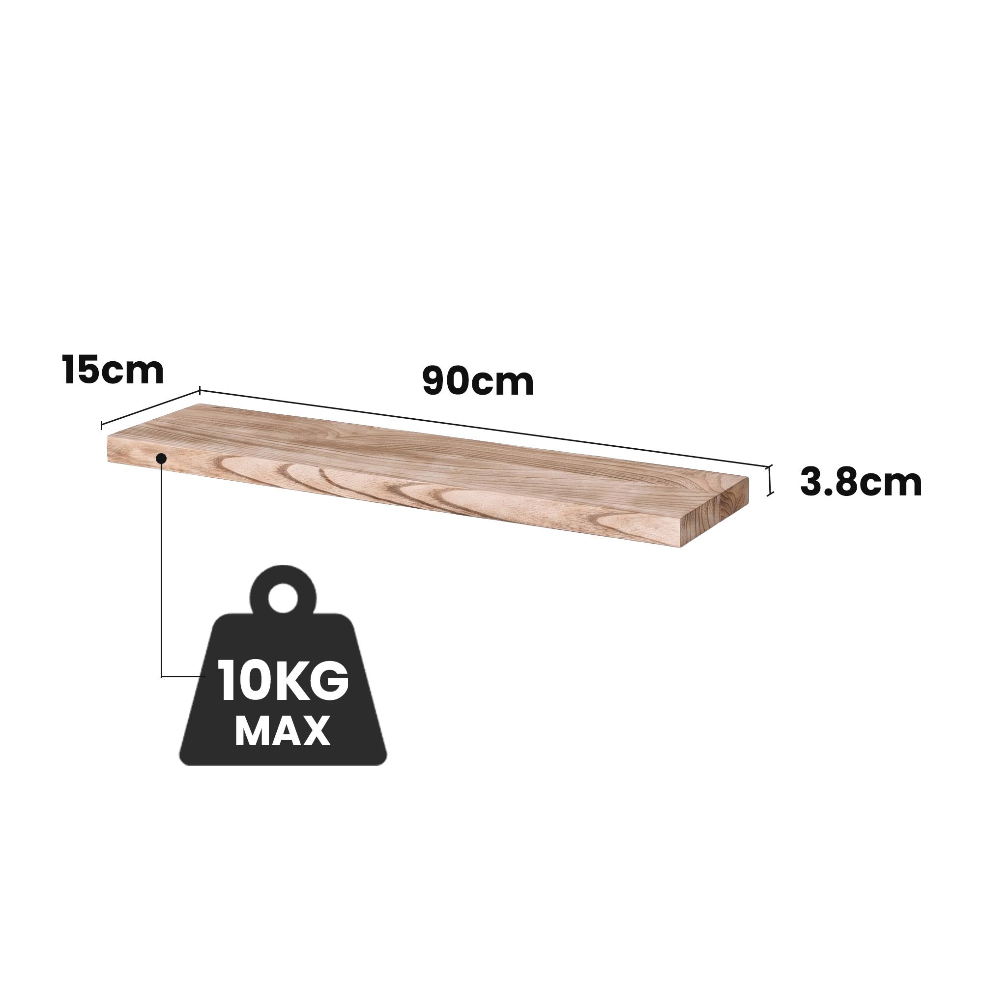 Artiss Floating Wall Shelf Set of 2 90cm in 3 Colours view 2