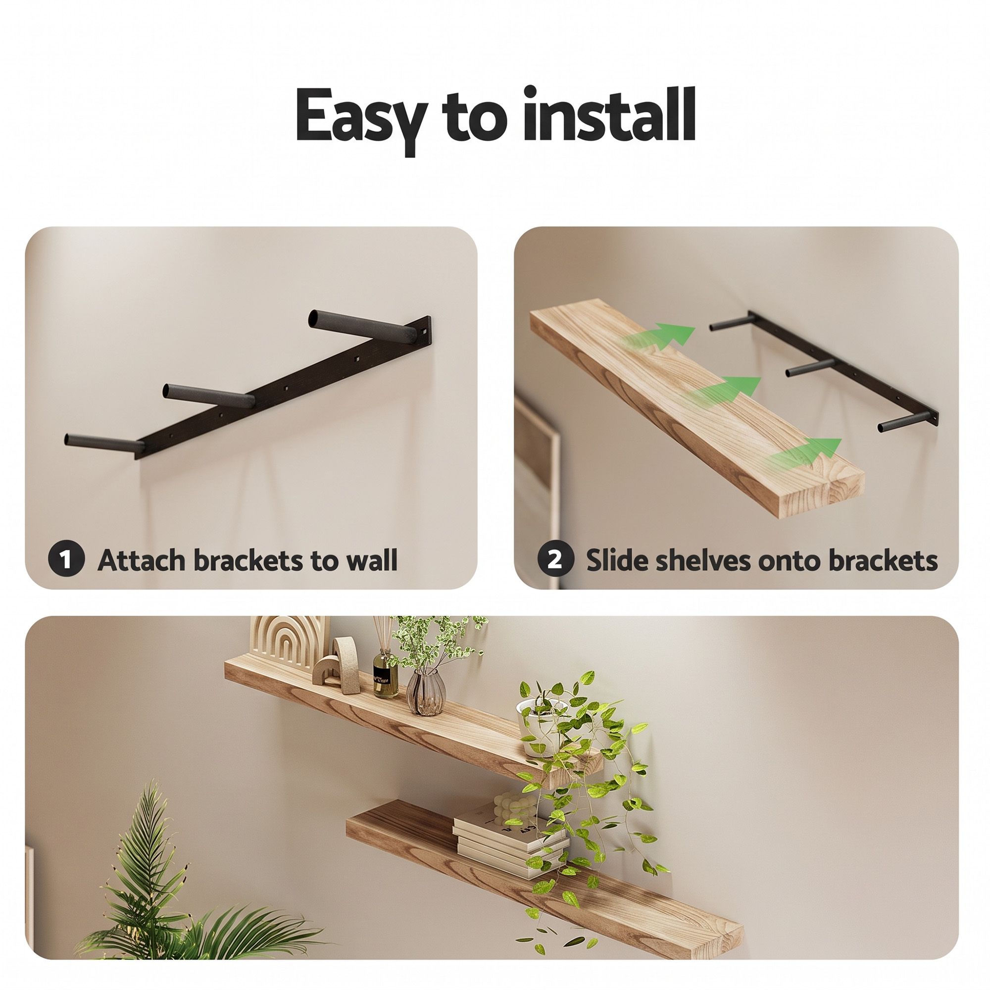 Artiss Floating Wall Shelf Set of 2 90cm in 3 Colours view 4