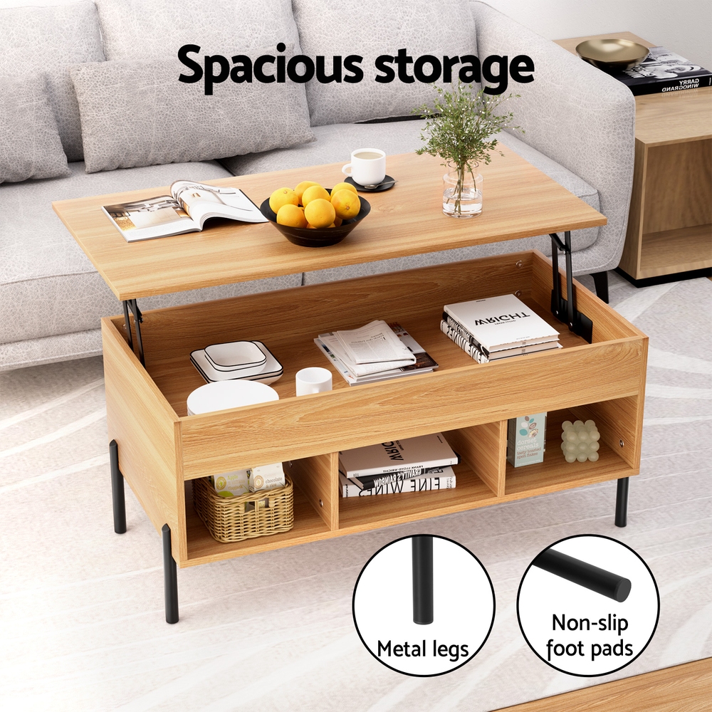 Artiss Oak Lift-Top Coffee Table view 5