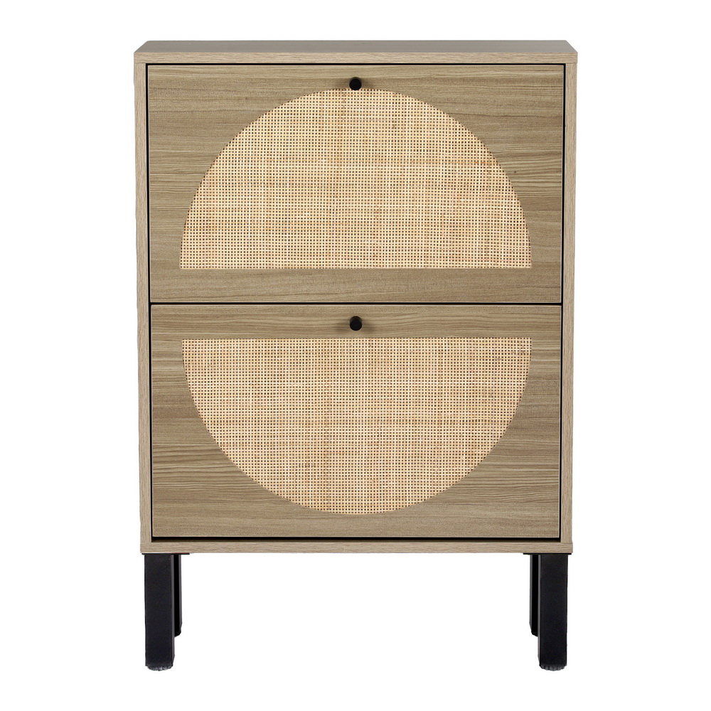 Artiss Rattan Shoe Rack Cabinet 2 Drawers 6 Pairs view 5