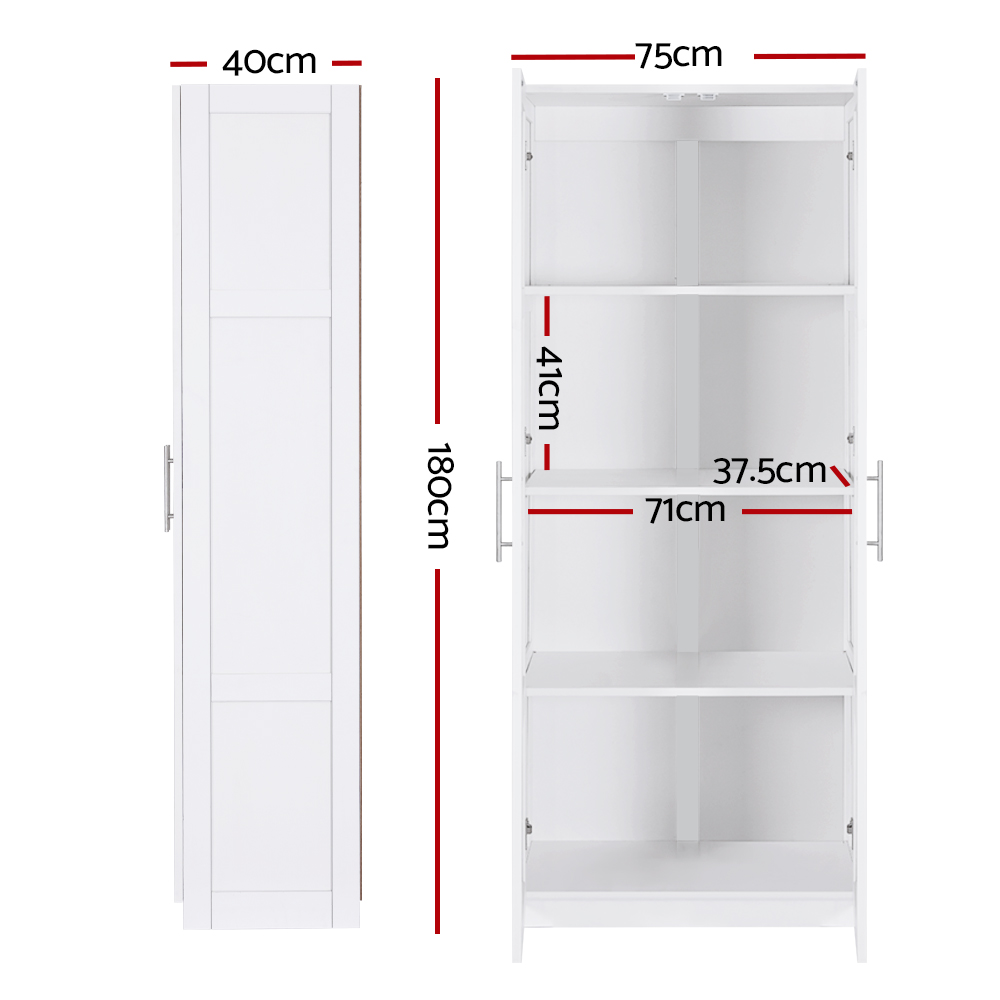 Artiss 2 Door Buffet Sideboard Cabinet White view 3