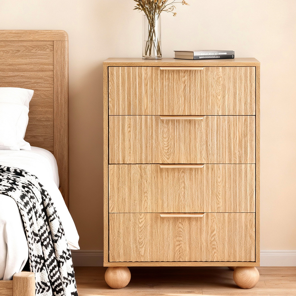 Artiss 4 Chest of Drawers Dresser Tallboy, Pine