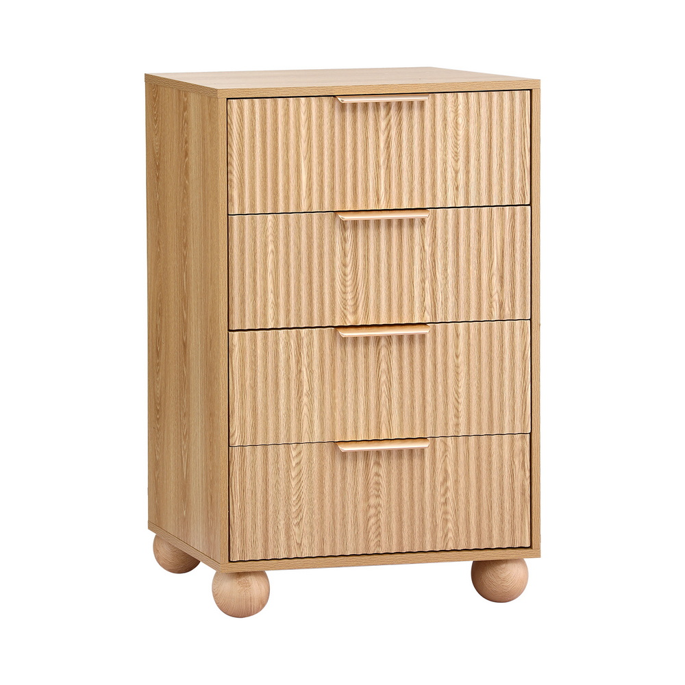 Artiss 4 Chest of Drawers Dresser Tallboy, Pine view 3