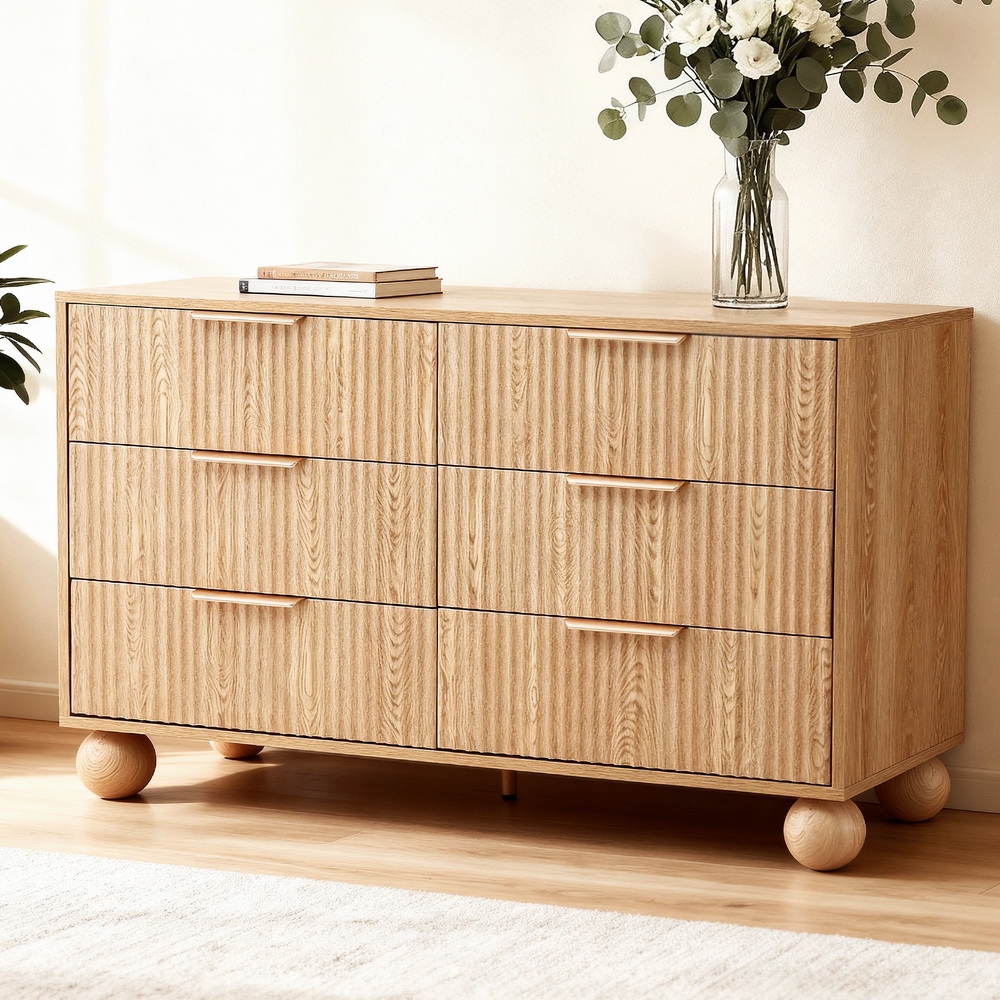 Artiss 6 Chest of Drawers Dresser Tallboy, Pine
