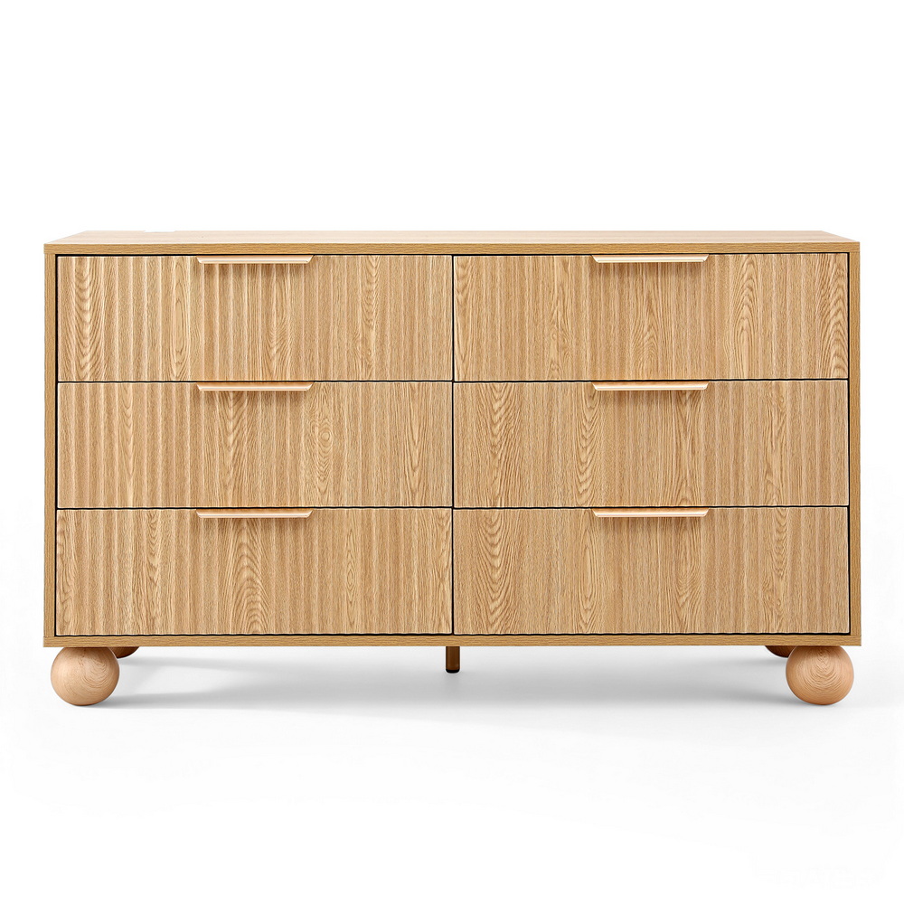Artiss 6 Chest of Drawers Dresser Tallboy, Pine view 3