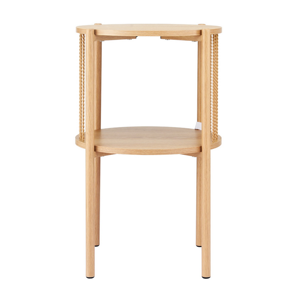 Artiss 2-Tier Round Coffee Table Wood view 3