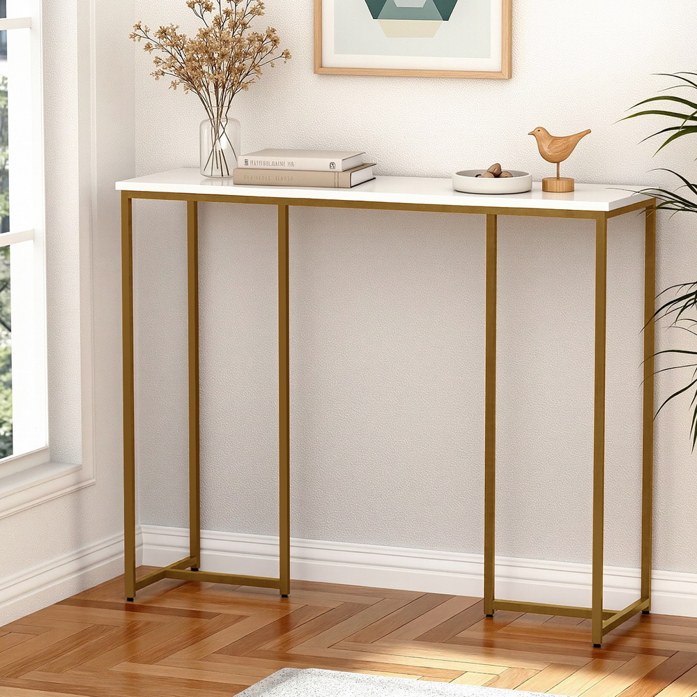 Artiss Modern White Gold Console Table