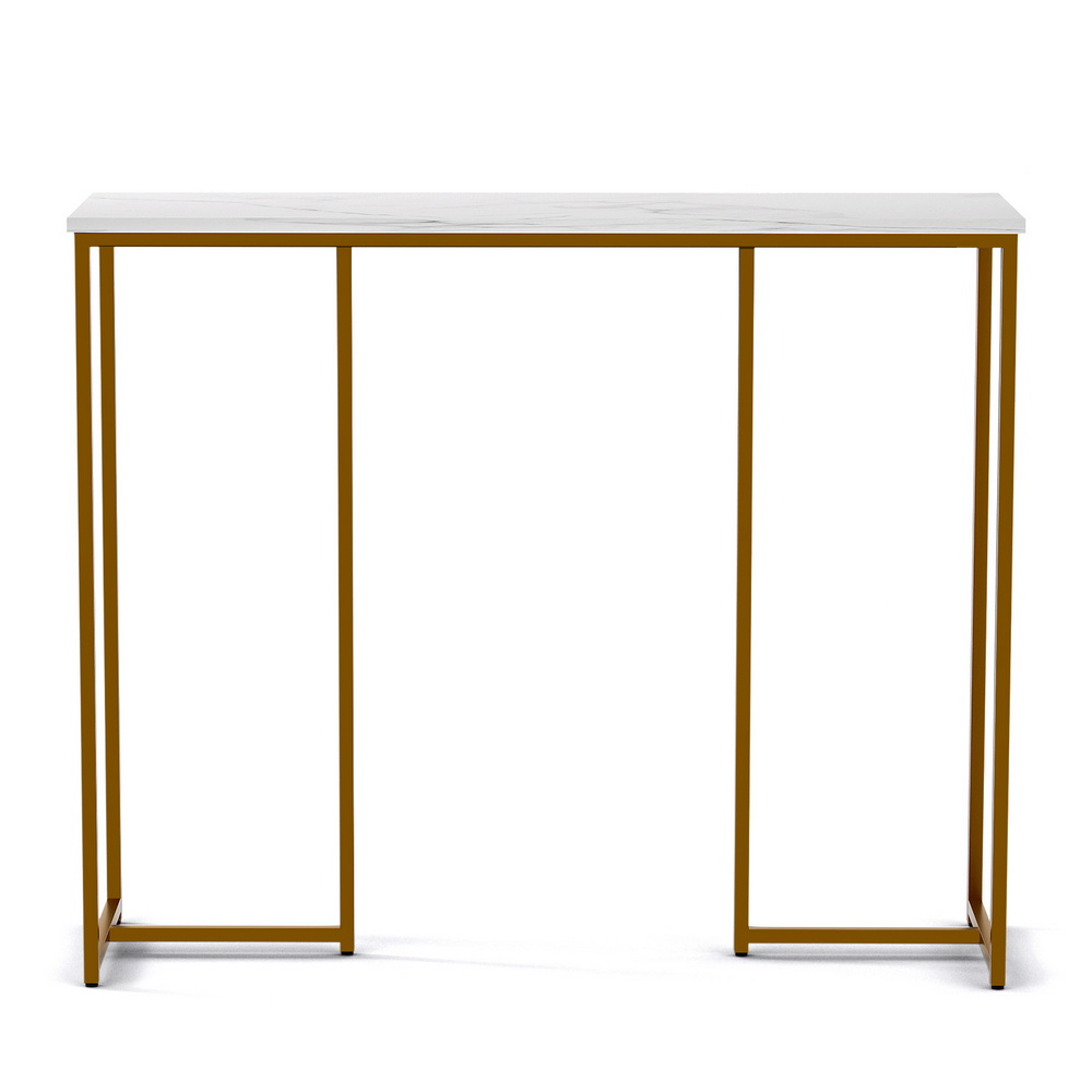 Artiss Modern White Gold Console Table view 3