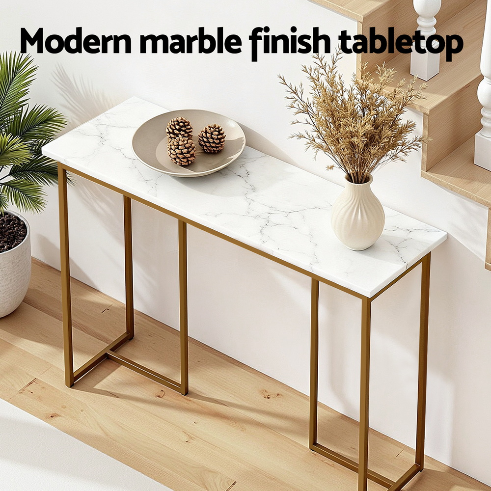 Artiss Modern White Gold Console Table view 5