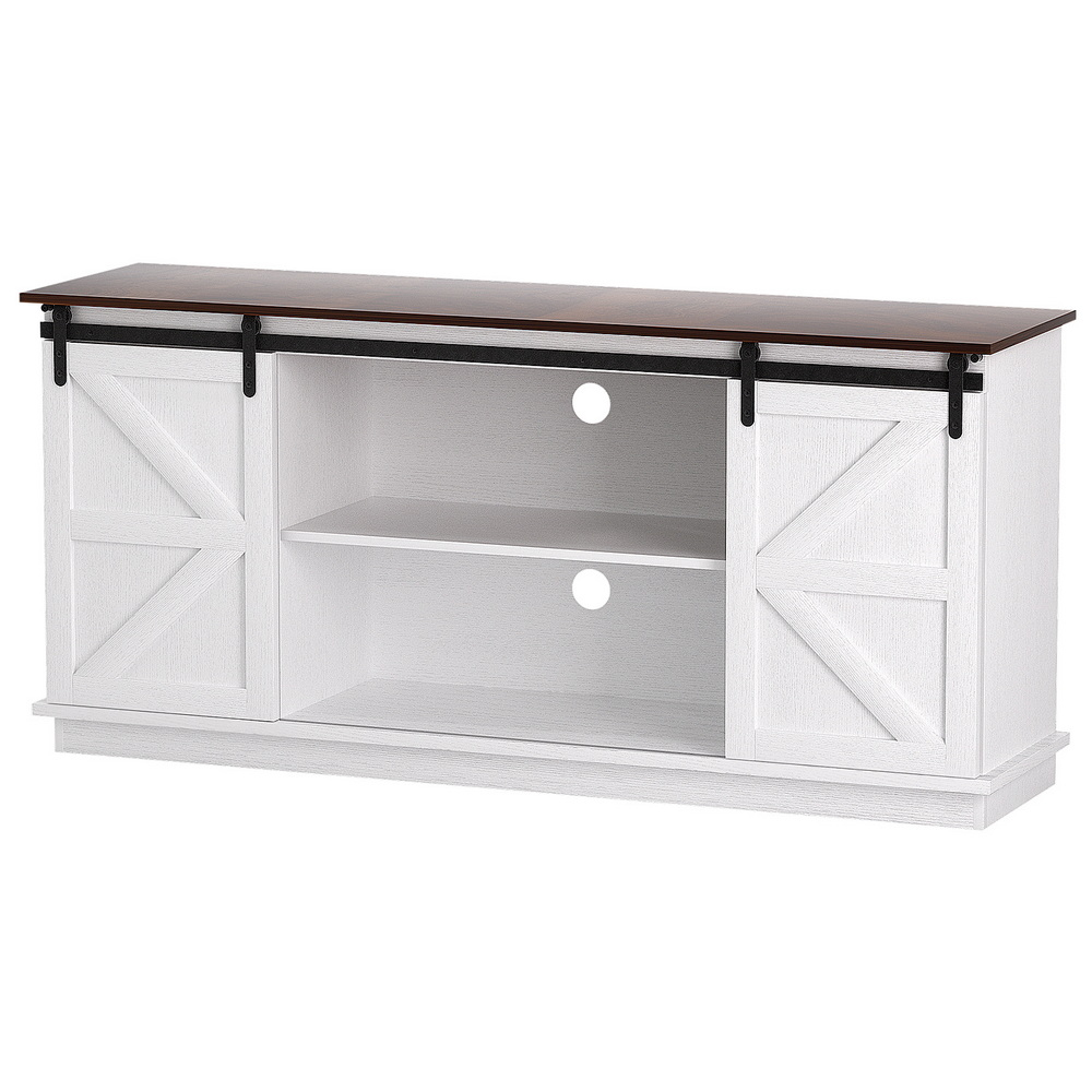 Artiss 150cm Rustic Buffet Sideboard with Barn Doors White