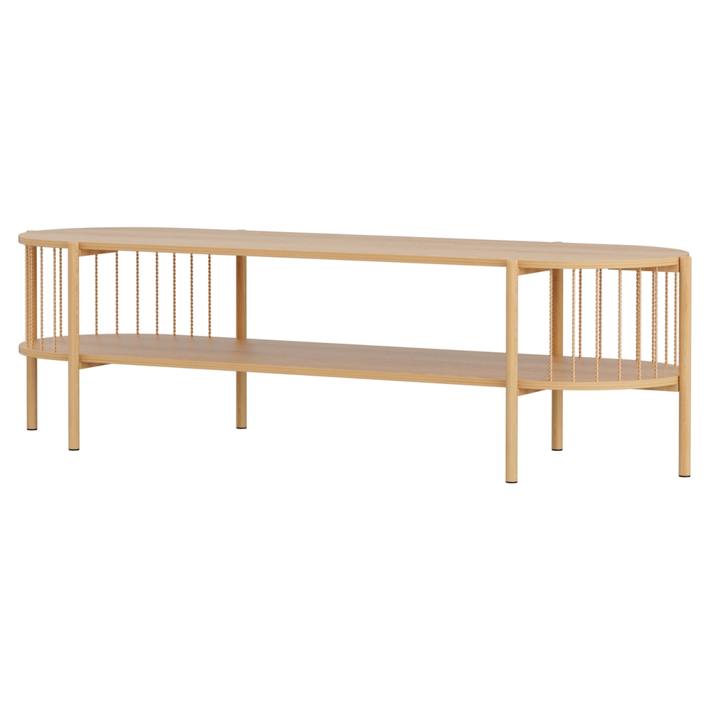 Artiss TV Unit Entertainment Storage Shelf 148cm Pine view 2